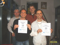Joachim Walikewitz und Markus Braun-Zimmerer wurde für 20 Jahre Mitgliedschaft im Zäpfle-Team, Alex Wilks für 15 Jahre geehrt
